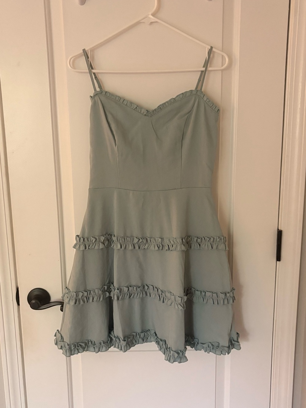 Altar'd State Sage Ruffle Tiered Mini Dress